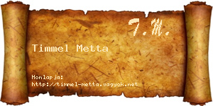 Timmel Metta névjegykártya